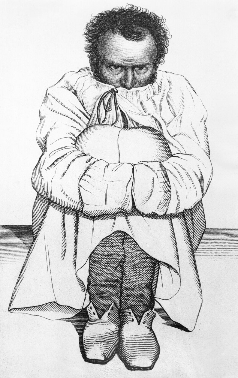 Egy őrült ember, illusztráció Jean Etienne Dominique Esquirol (1772-1840) könyvéből alkotó: French School