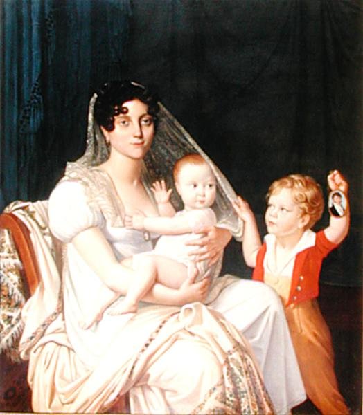 Egy anya és gyermekei, 1808 körül (olaj, vászon) alkotó: French School