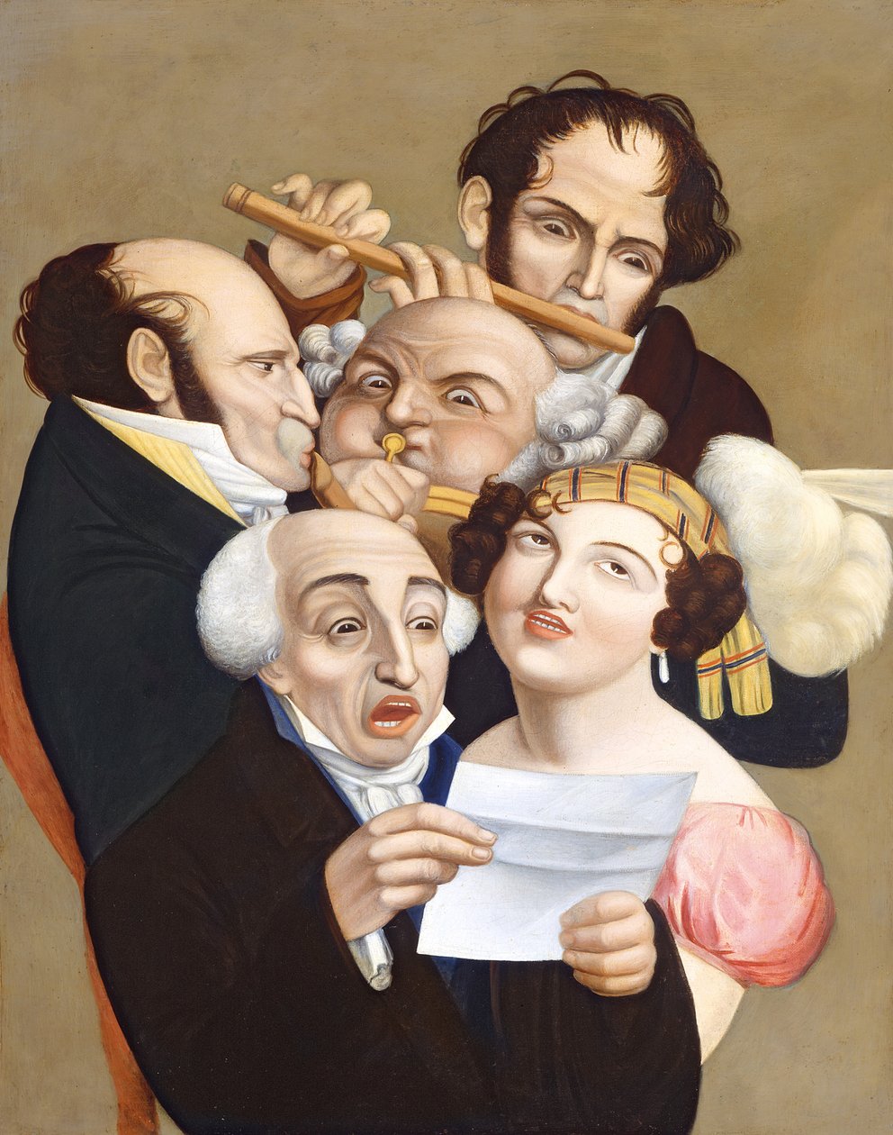 Egy zenei csoport, 1830 körül alkotó: French School