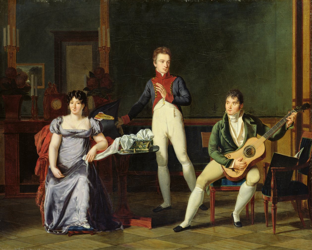 Egy zenész és családja, valószínűleg Fernando Sor (1778-1839) alkotó: French School