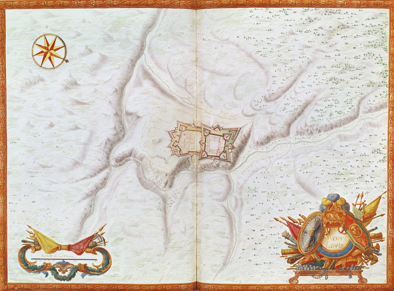 Mont-Louis terve, a XIV. Lajos atlaszból, 1665 (gouache) alkotó: French School