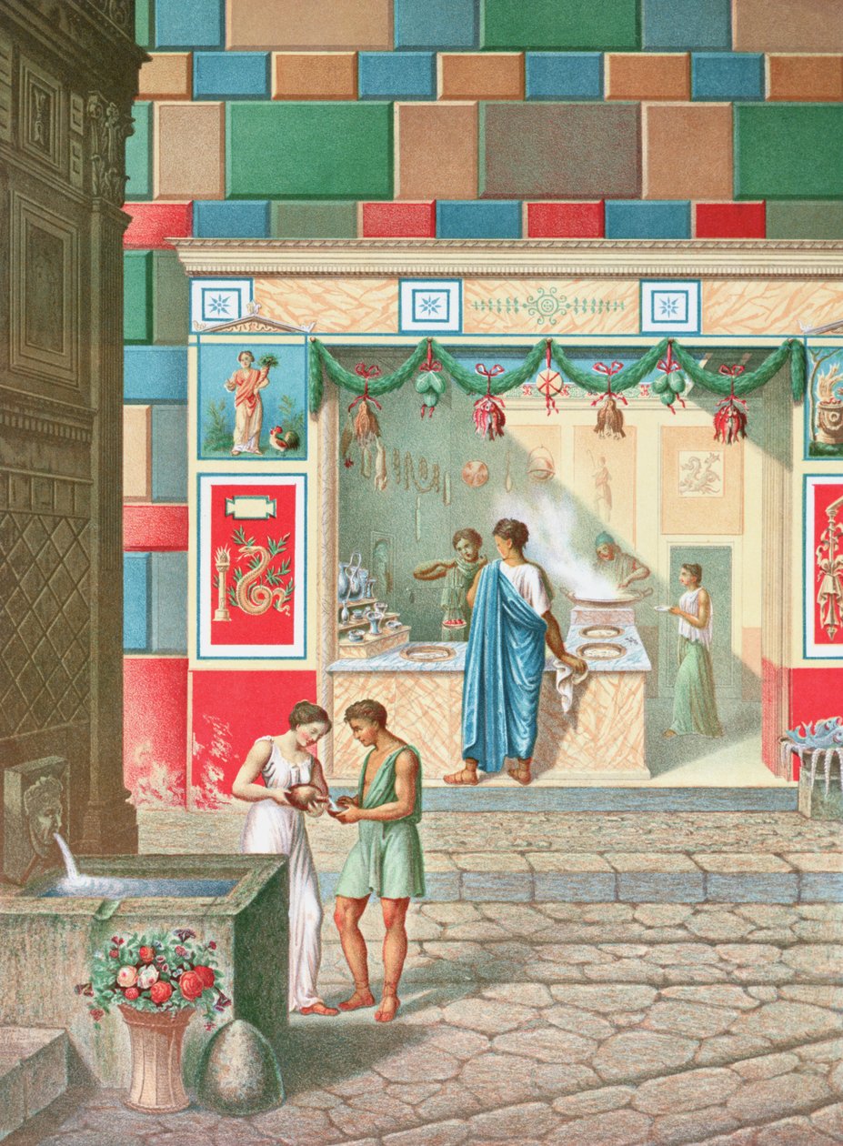 Egy étterem az utcán, Pompei alkotó: French School