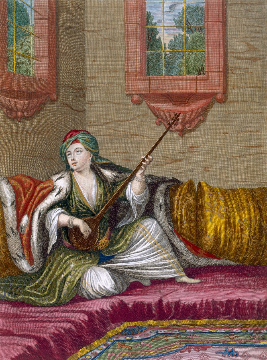 A Tehegourt játszó török lány, 1708 körül alkotó: French School