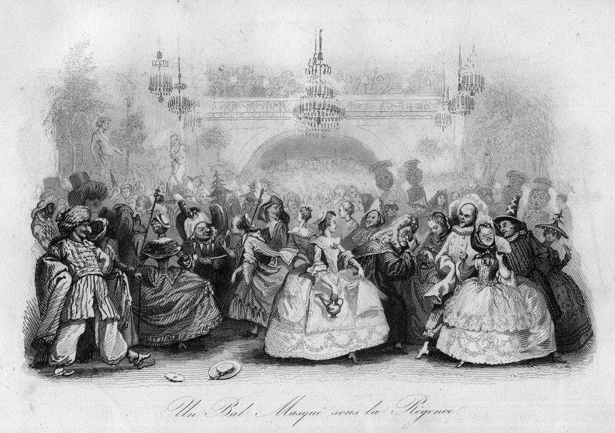 Bálmaszk a régence alatt (Marc-Antoine Madeleine Desaugiers „The carnival” dal) alkotó: French School