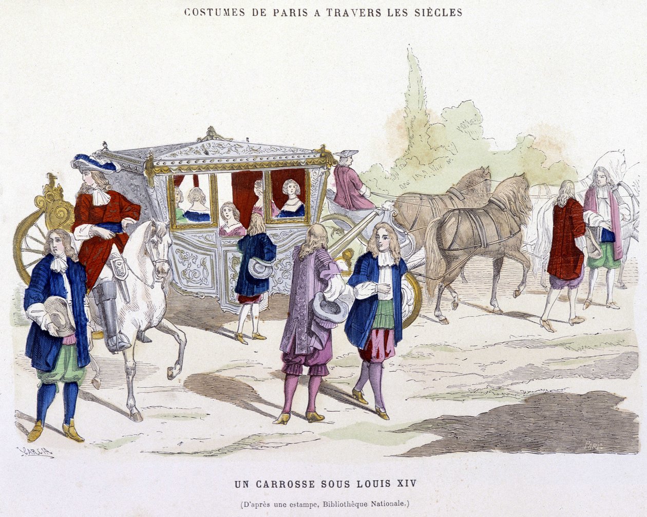 Egy hintó XIV. Lajos alatt - H. Gourdon de Genouillac „Párizsban az évszázadokon át” alkotó: French School
