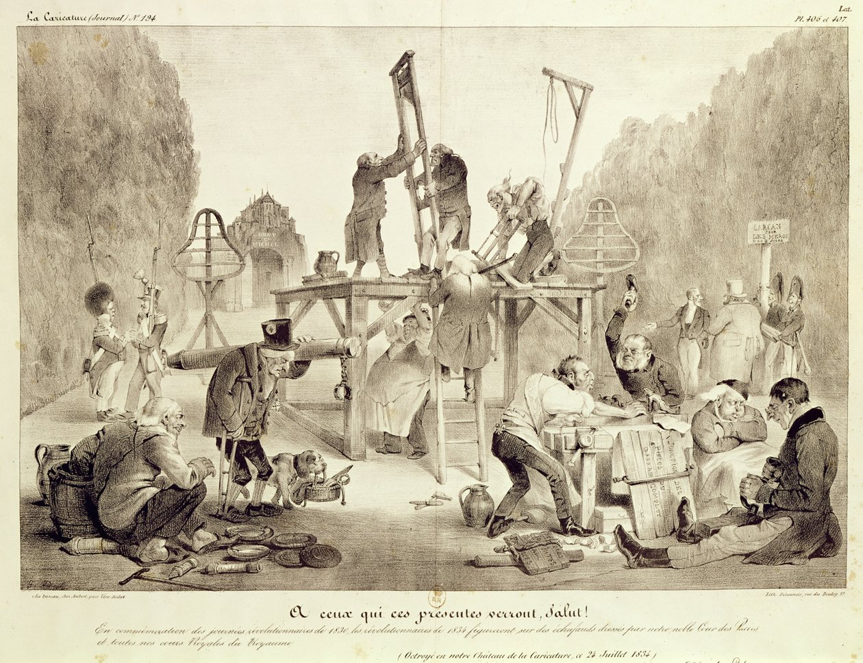 Salut!, 406. és 407. tábla, 194. sz., La Caricature, nyomta Delaunois alkotó: French School