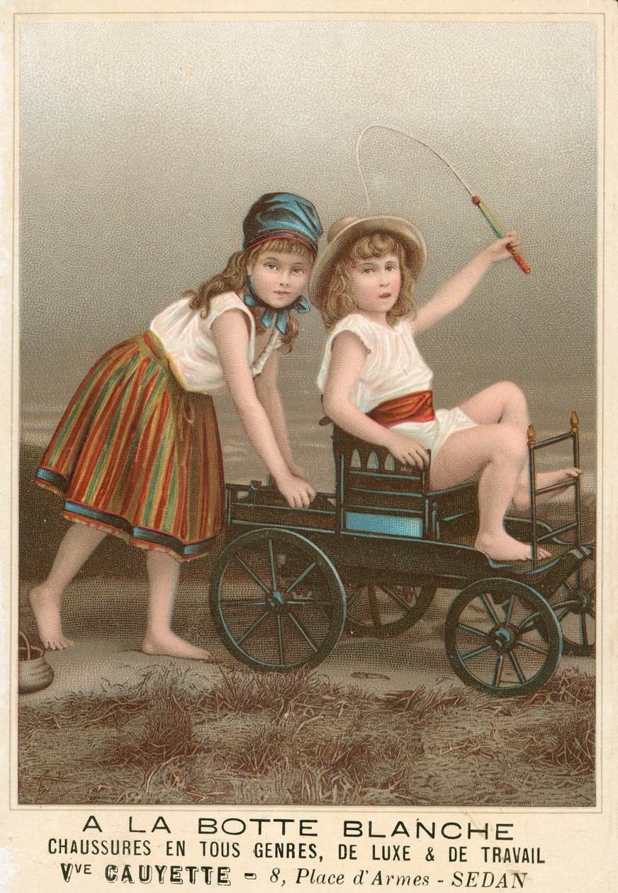 A la Botte Blanche Francia cipőreklám (kromolito) alkotó: French School