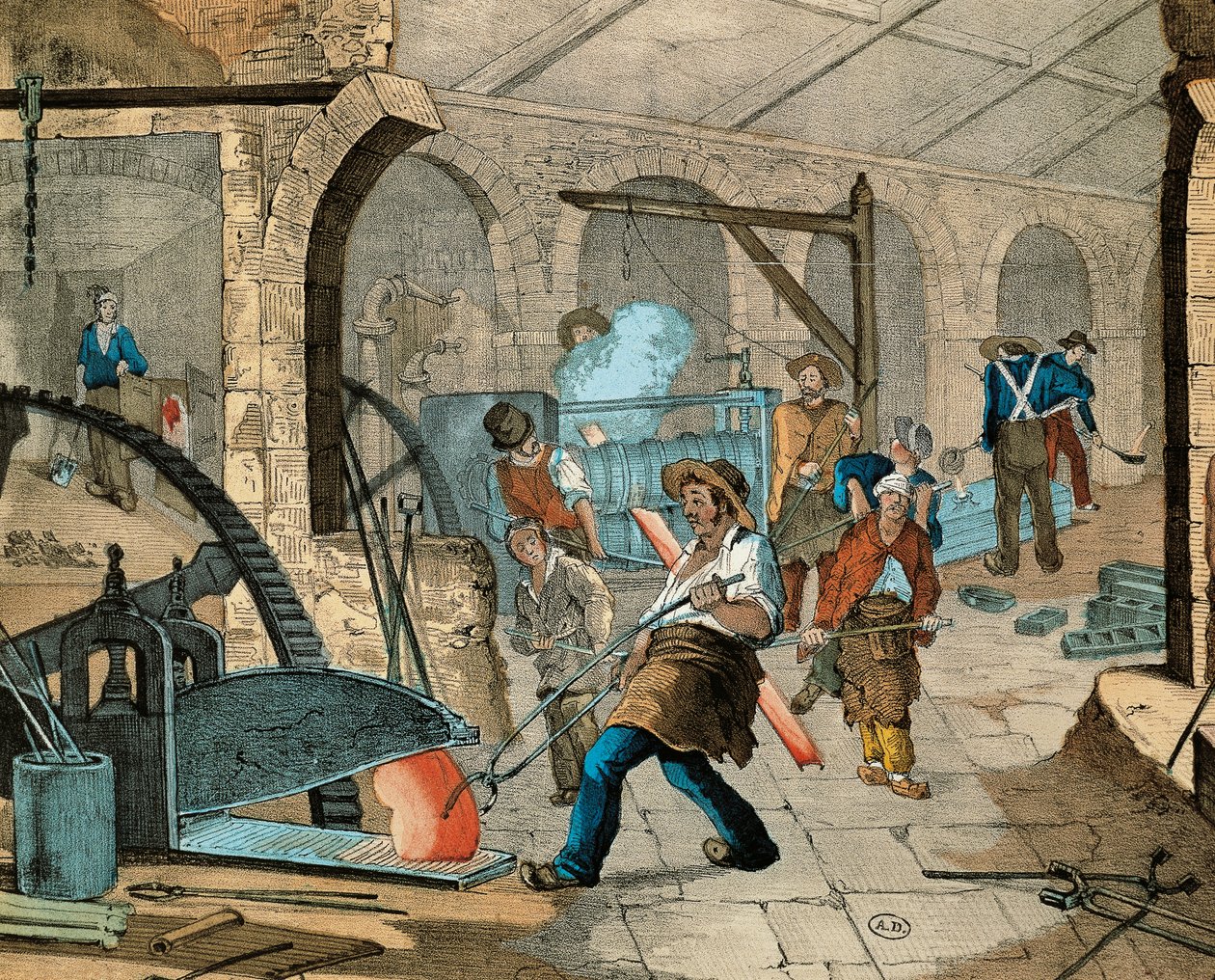 Egy francia öntödében dolgozó munkás alkotó: French School