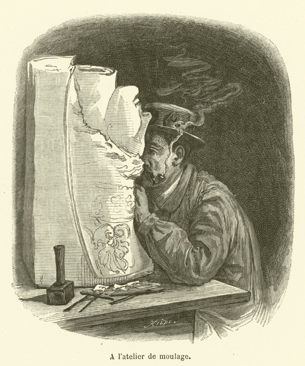 A metszőműhelyben alkotó: French School