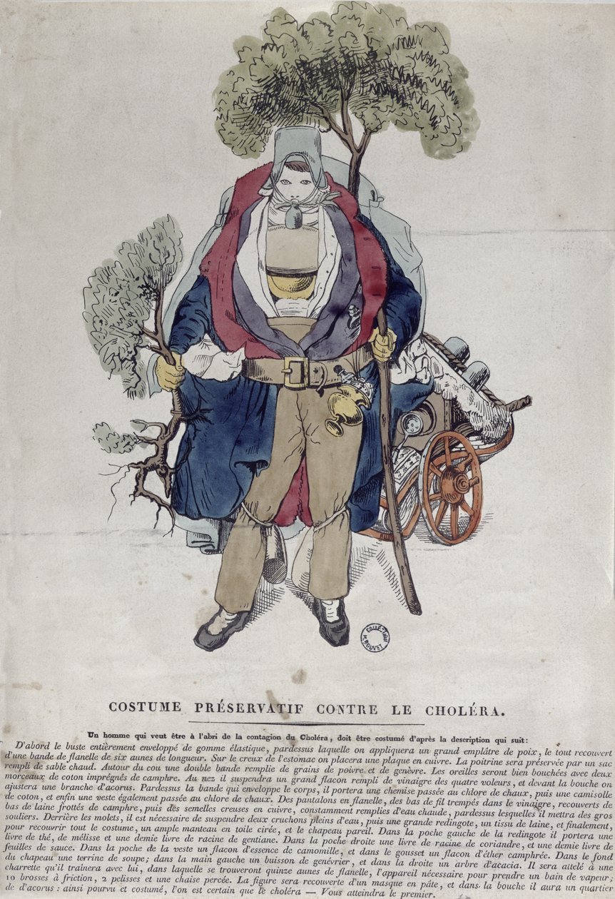 Kolera ellen védett ember, 1831 körül alkotó: French School
