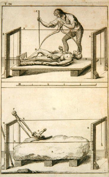Egy szobrász, aki modellt mér egy kőtömbhöz, Denis Diderot (1713-84) "Encyclopedie des Sciences et Metiers" című művéből, 1770 körül (metszet) alkotó: French School