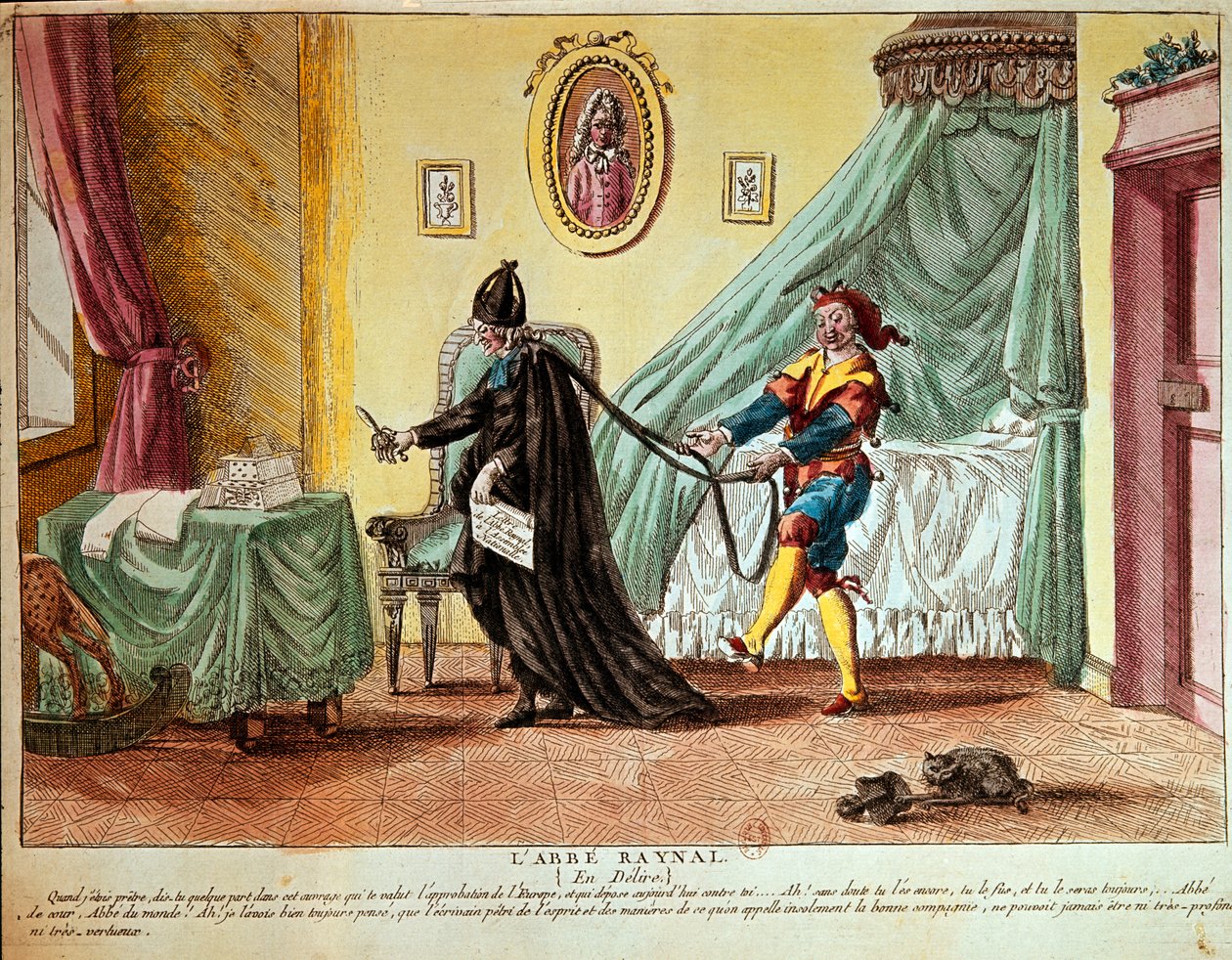 Raynal abbé delíriumban, 1790 körül (kézzel színezett rézkarc) alkotó: French School