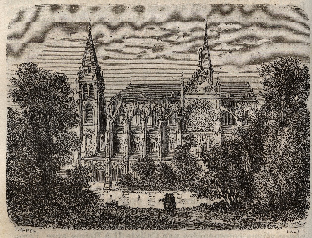 A 12. században alapított párizsi Saint-Victor (Saint Victor) apátság - Victor Duruy (1811-1894) „Histoire de France” című metszete – 1882 alkotó: French School