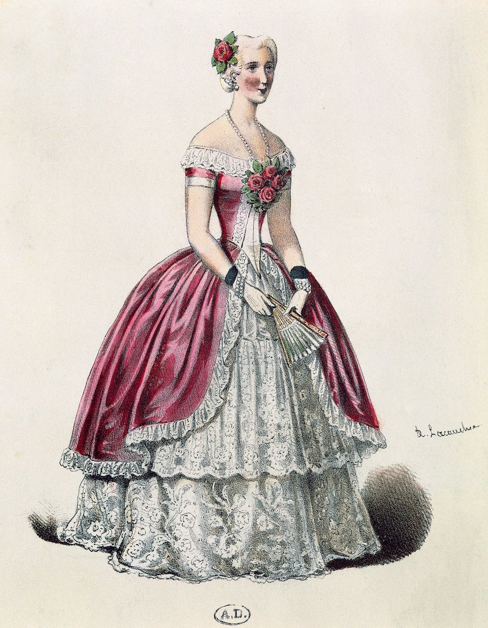 Eugenie Doche (1821-1900) színésznő a Camellias hölgy címszerepében, Alexandre Dumas fils (1824-1895) drámájában, Franciaország alkotó: French School