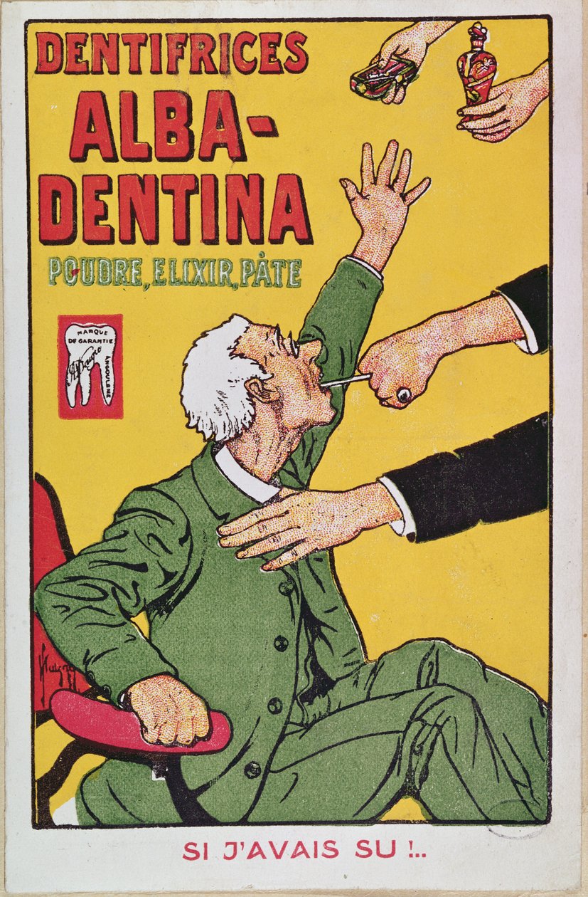 Alba-Dentina fogkrém hirdetése, 1900 körül alkotó: French School
