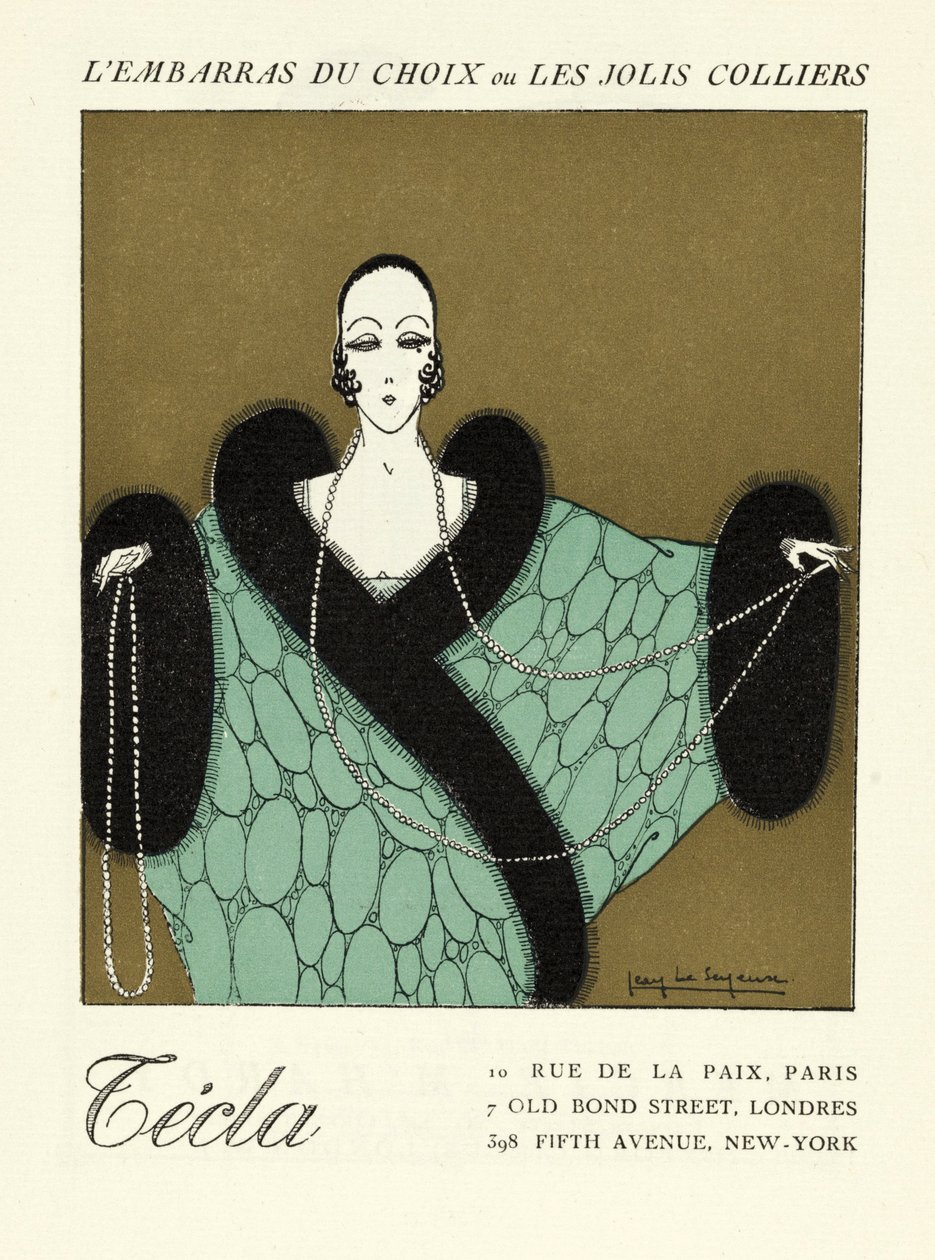 A "Cecla" reklámja, pub. (pochoir print) alkotó: French School