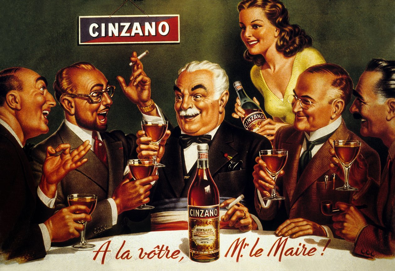 Cinzano Blanc (színes litó) reklámja alkotó: French School