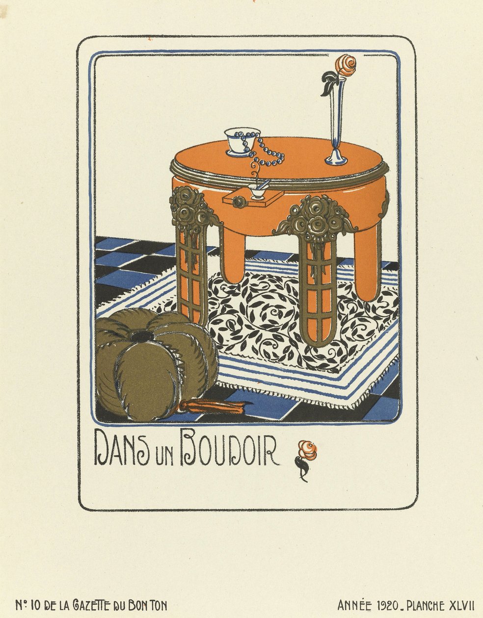 Reklám a "Dans un Boudoir", kiadó, 1920 (stencilnyomat) alkotó: French School