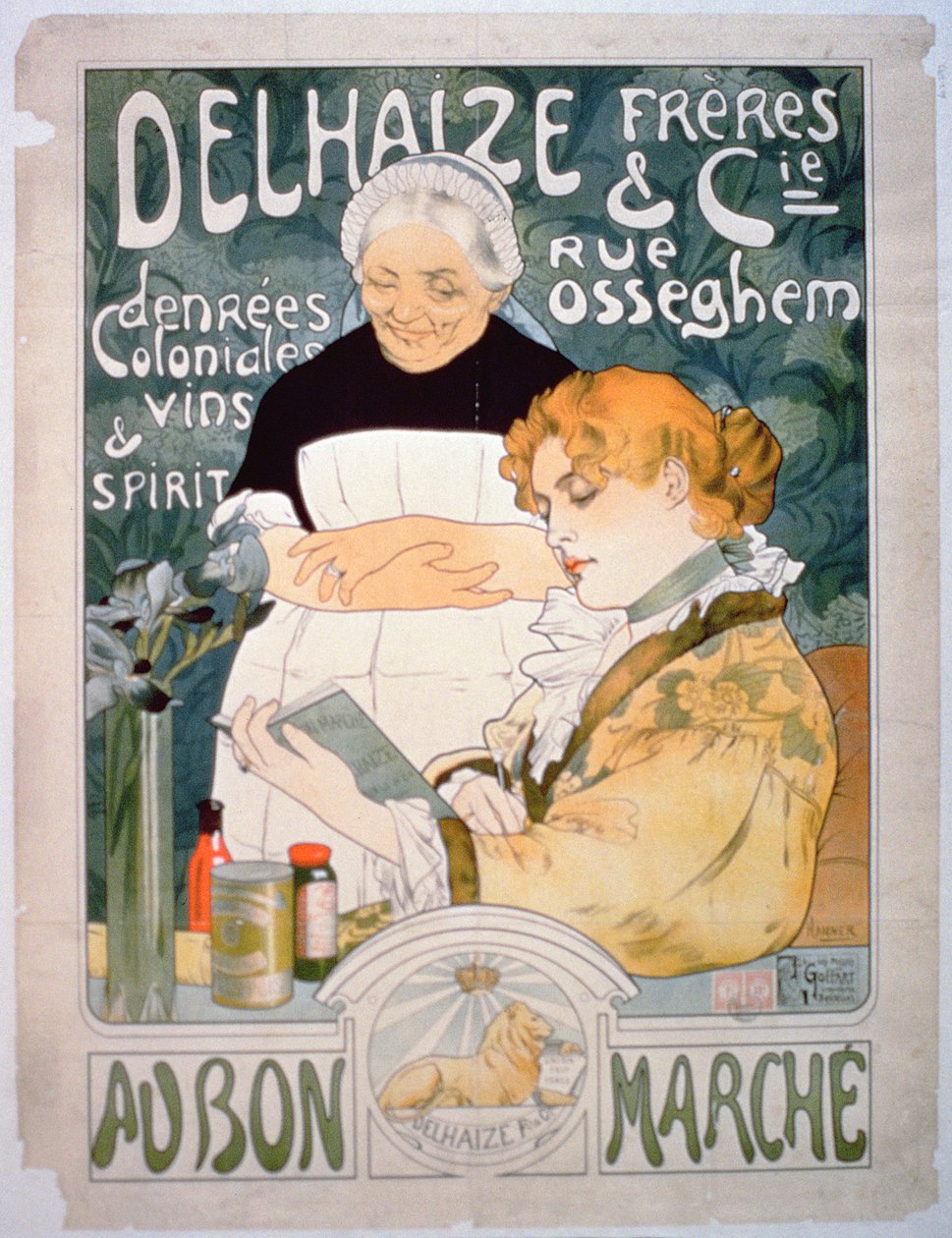 A Delhaize, Brothers and Co. hirdetése a Bon Marche-ban alkotó: French School