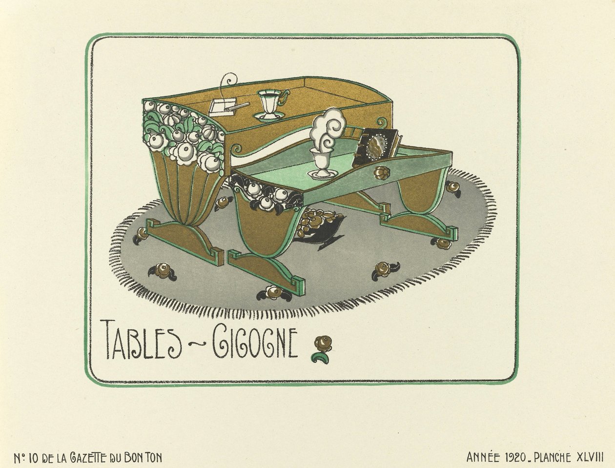 A "Tables - Gigogne" reklámja, kiadó 1920 (sablonnyomat) alkotó: French School