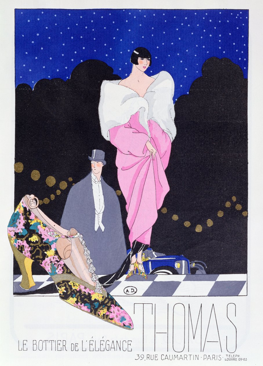 Thomas csizmadia reklámja az Art-Gout-Beaute divatmagazinból, 1924 alkotó: French School