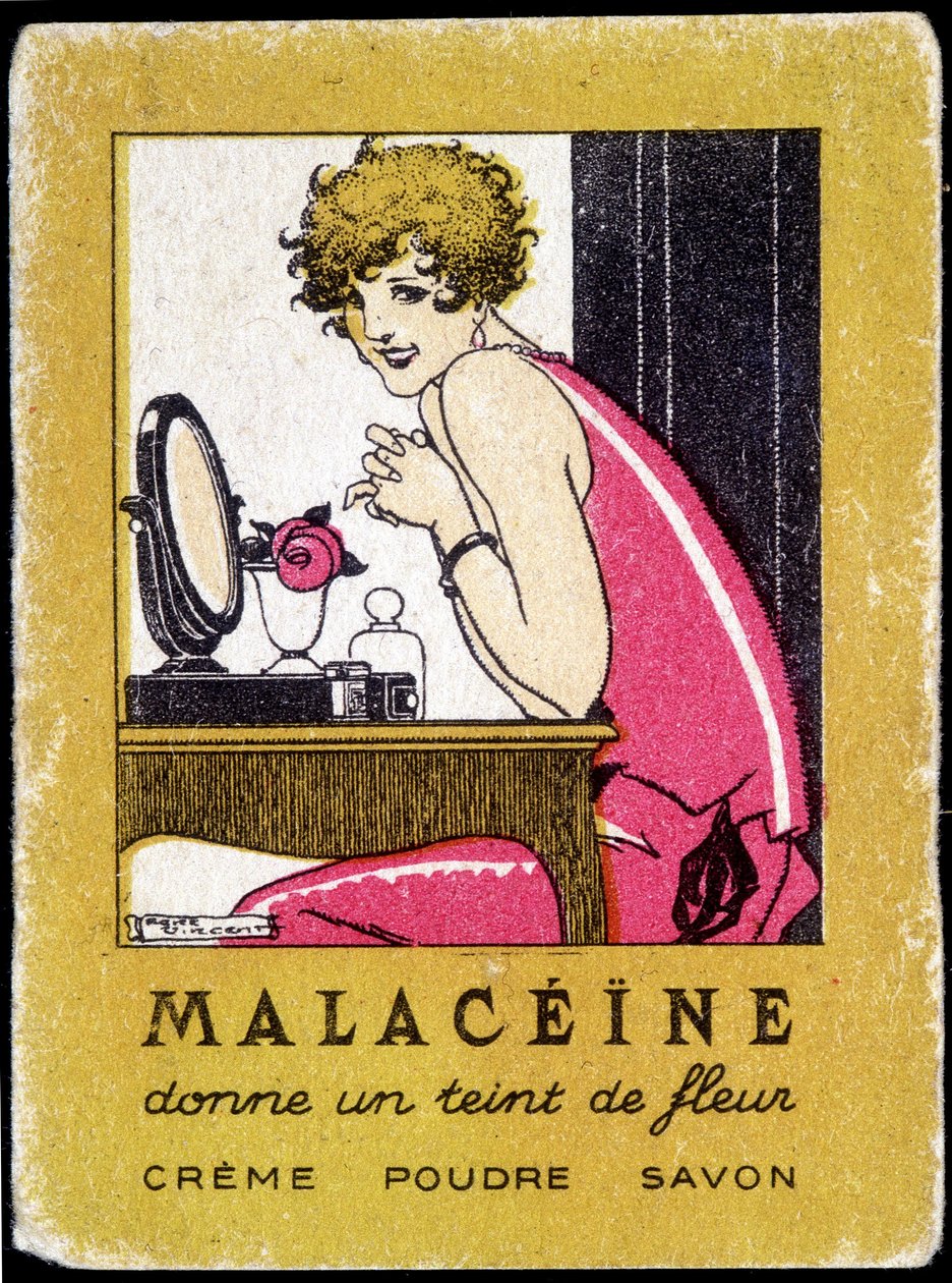 Reklámképeslap a Malacéíne szépségápolási termékekhez. 1920 körül. alkotó: French School
