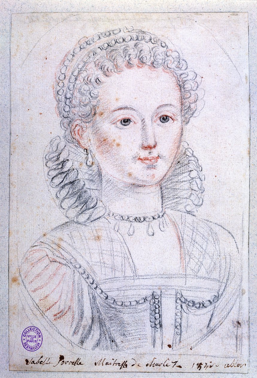 Agnes Sorel (c.1422-50) (ceruza és zsírkréta papíron) alkotó: French School