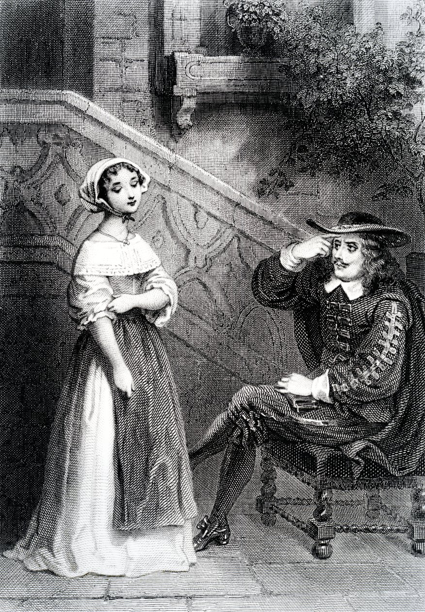 Ágnes gyámjával, Arnolphe-val, A feleségek iskolájából, Moliere alkotó: French School
