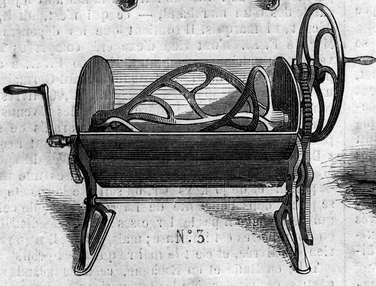 Mezőgazdasági gép: mechanikus petrin kenyérsütéshez, amelyet az 1860-as párizsi mezőgazdasági kiállításon mutattak be. Metszet a „” Le Monde Illustré”” 168. számában, június 30 alkotó: French School