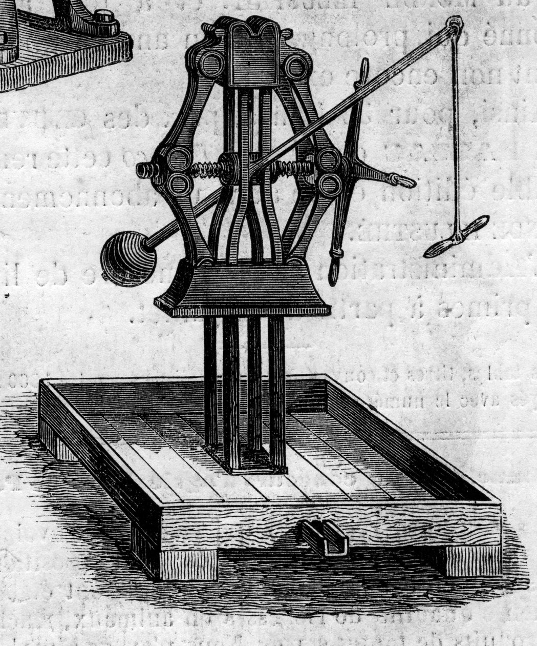 Mezőgazdasági gép: az 1860-as párizsi mezőgazdasági kiállításon bemutatott sajtó. Metszet a „” Le Monde Illustré”” 168. számában, június 30 alkotó: French School