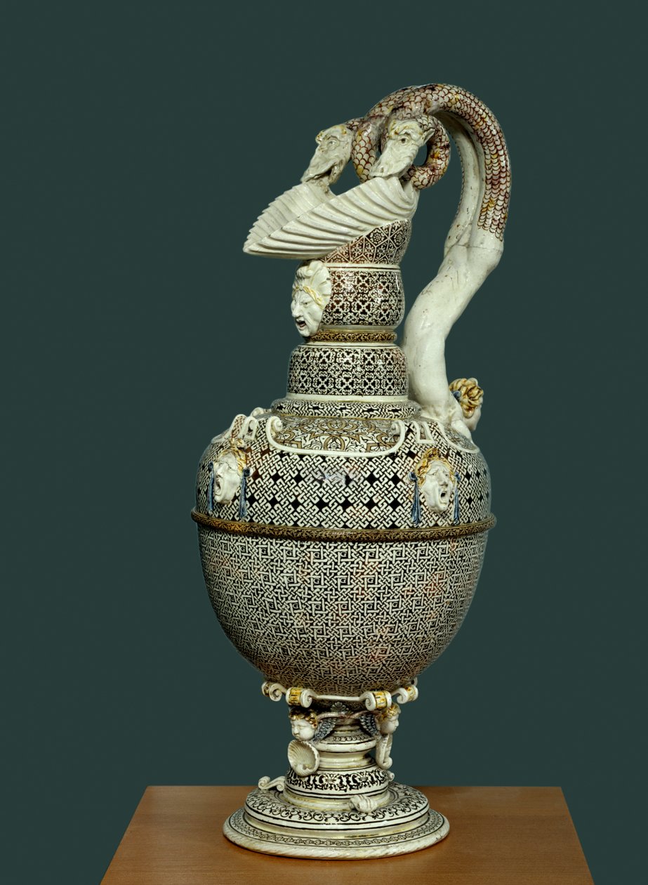 Aiguiere finom fajanszban, Saint Porchaire-ben valósult meg. 1550 Párizs környékén, Louvre Múzeum. alkotó: French School