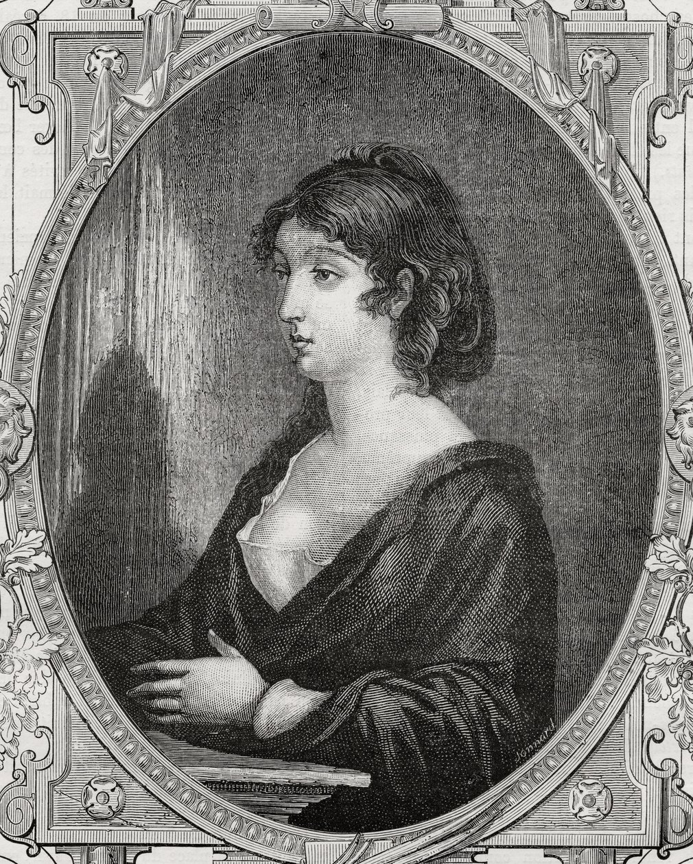 Aimee Cecile Renault (1774-94), Pannemaker vésette Rambert után, Louis Blanc (1811-82) "Histoire de la Revolution Francaise" című művéből alkotó: French School