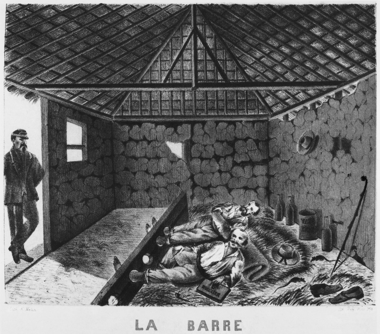 Az Isle of Pines albuma, a bár, a deportáltak büntetése, 1878-79 alkotó: French School