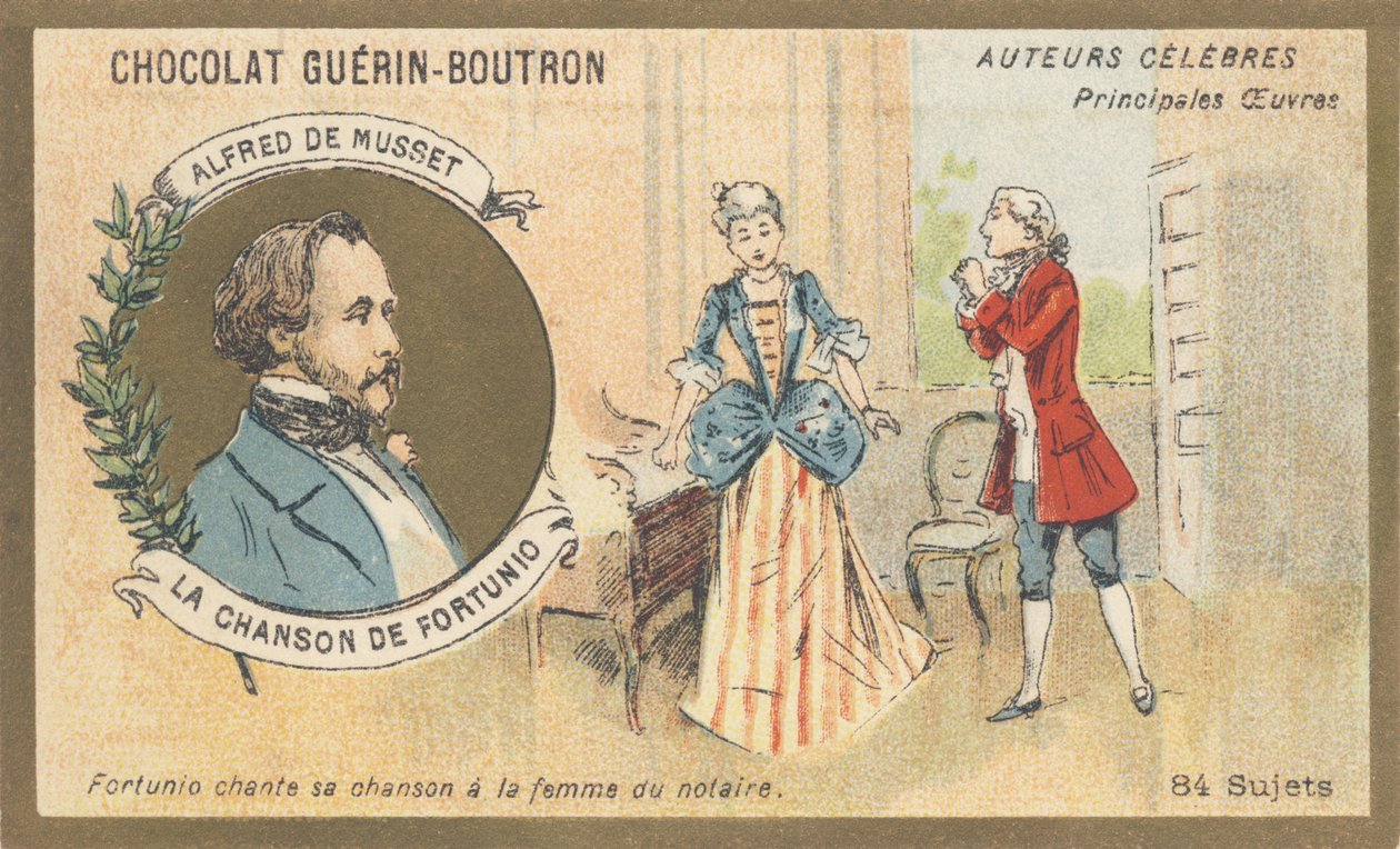Alfred de Musset (1810-1857), a romantika korának francia írója, a „Chanson de Fortunio” költemény szerzője (1852) alkotó: French School