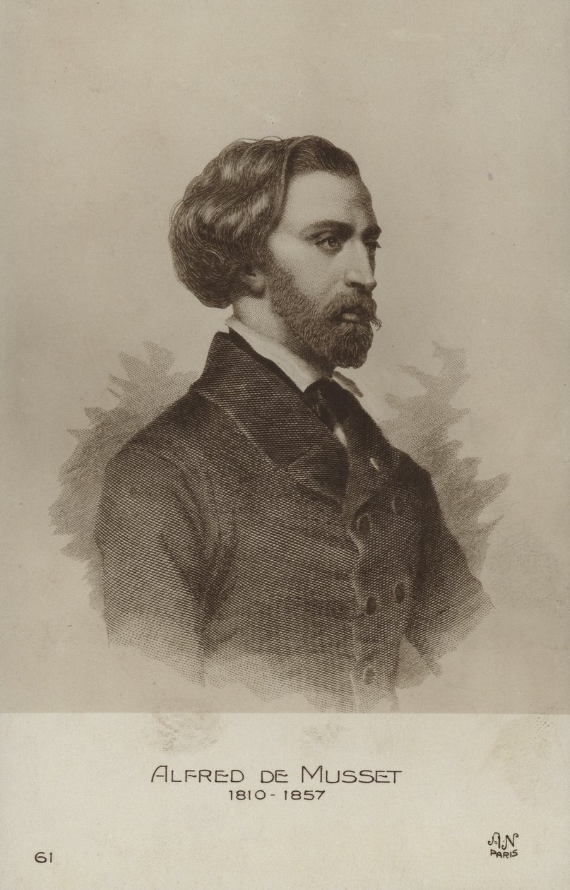 Alfred de Musset, francia drámaíró, regényíró és költő (litho) alkotó: French School