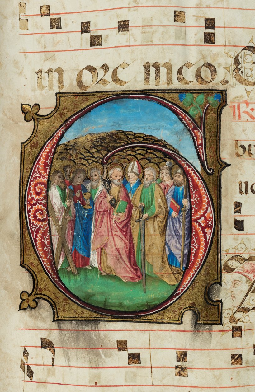 Mindenszentek, fokozatos, f.85 (tinta, tempera és aranylevél pergamenen) alkotó: French School