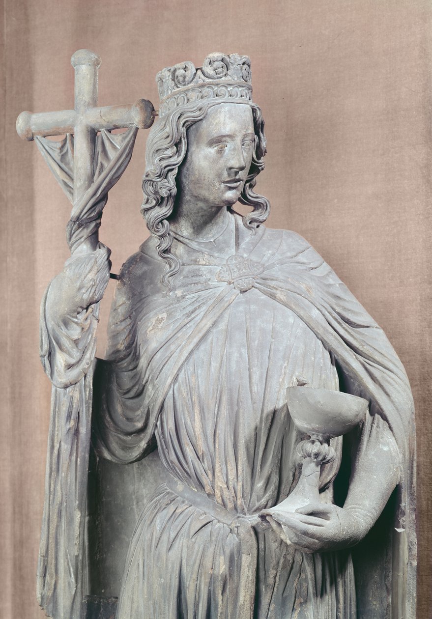 A templom allegorikus alakja kelyhet és labarumot tartva, 1230 körül (részlet) alkotó: French School
