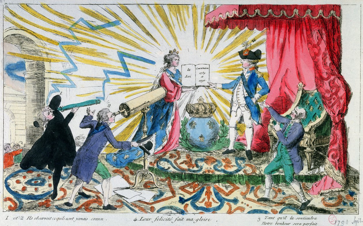 XVI. Lajos király (1754-93) alkotmány elfogadásának allegóriája, 1791 alkotó: French School