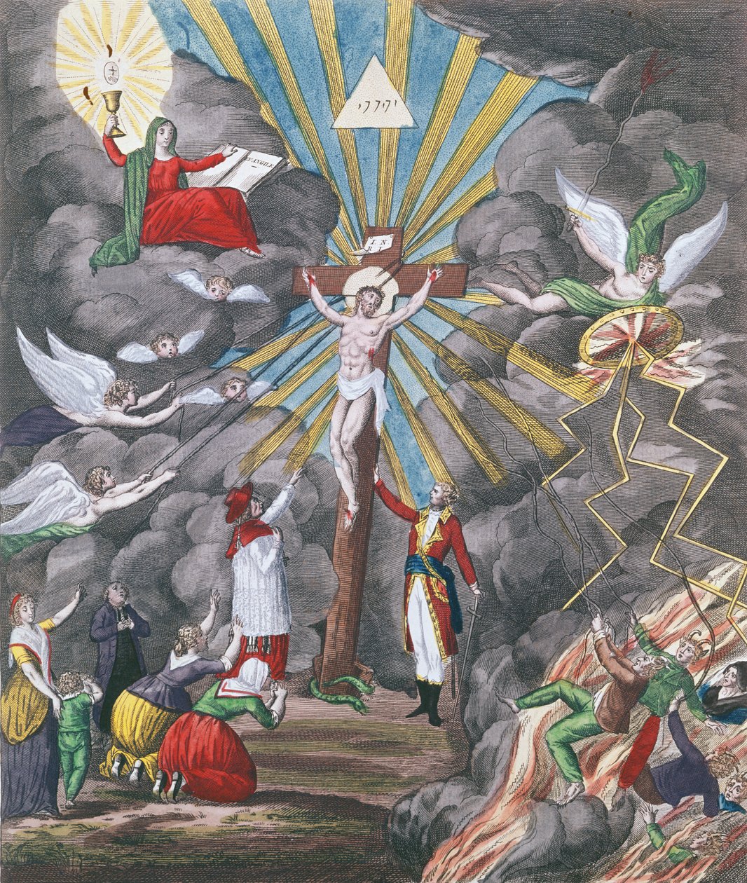 A katolikus vallás 1802-es franciaországi újraalapításának allegóriája Bonaparte Napóleon első konzulja alatt, 1802 alkotó: French School