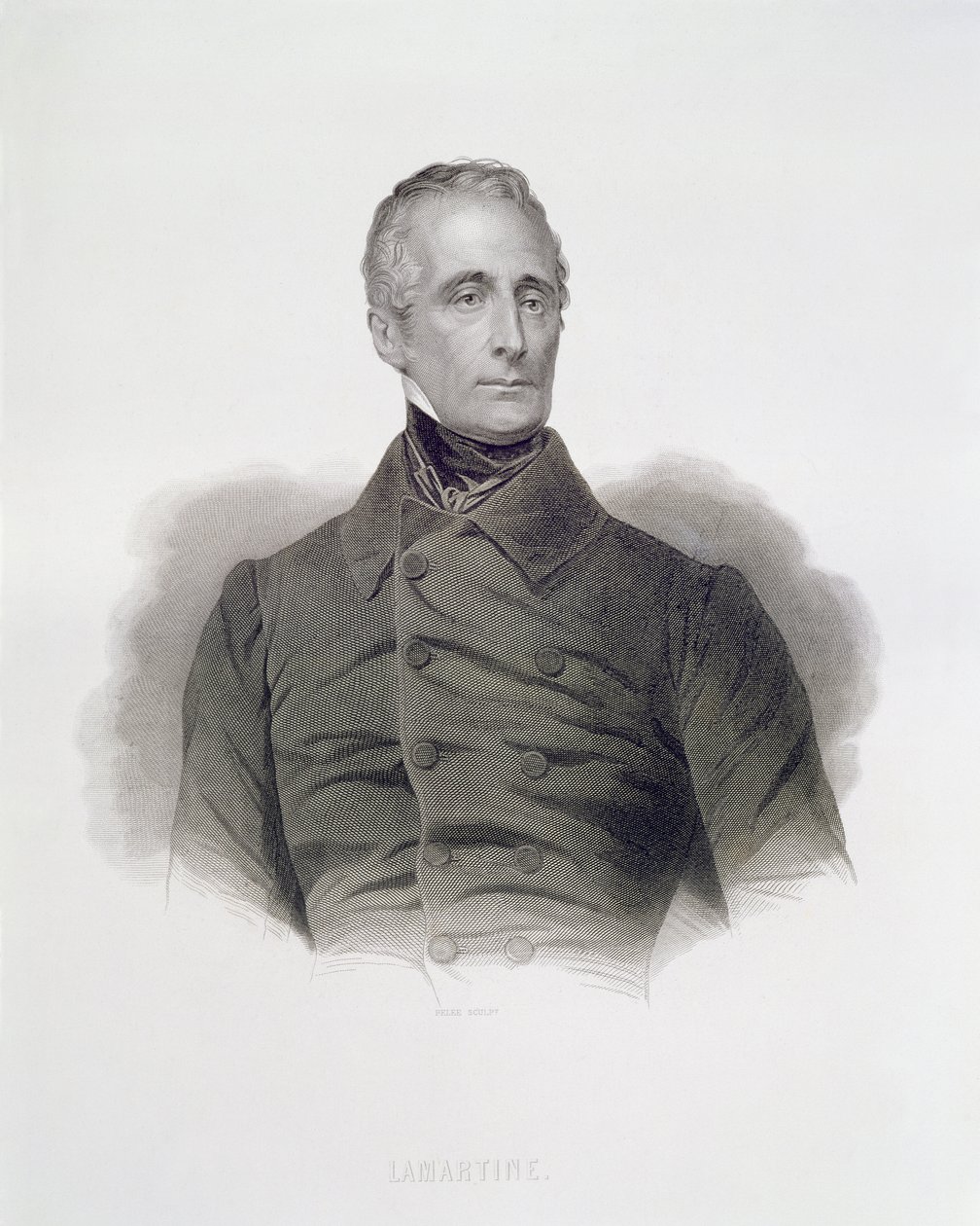 Alphonse de Lamartine, vésette Pierre Pelee (1801-71) alkotó: French School