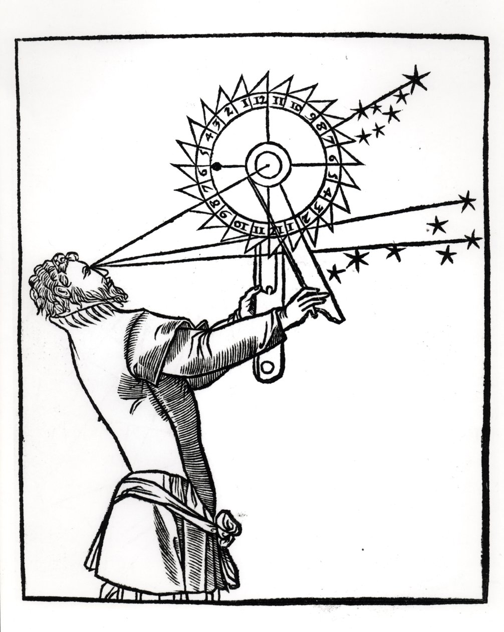 Egy asztrolábium, Petrus Apianus (1495-1552) Cosmographia illusztrációja, Párizsban Vivant Gualtherot, 1551 Vivant alkotó: French School