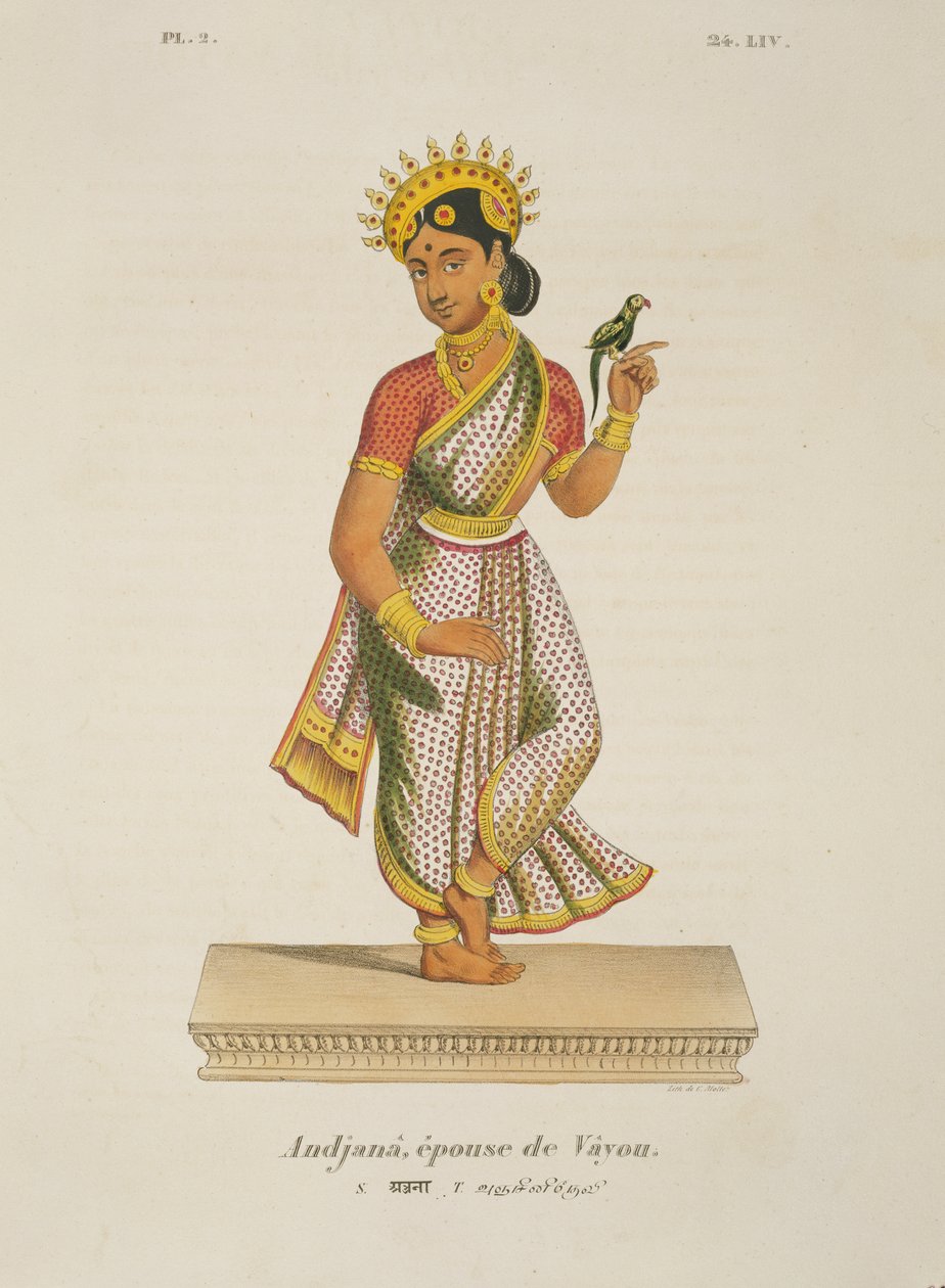 Andjana, Vayu felesége, C. de Motte metszete (1785-1836) alkotó: French School
