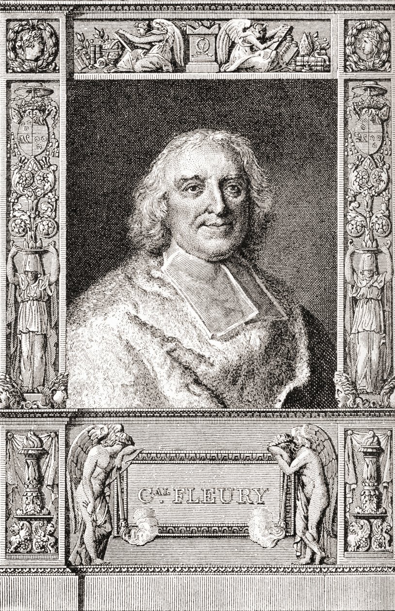 André-Hercule de Fleury, Fréjus püspöke, 1653 1743. Francia bíboros és XV. Lajos főminisztere. Az 1908-ban megjelent Les Heures Libresből. alkotó: French School