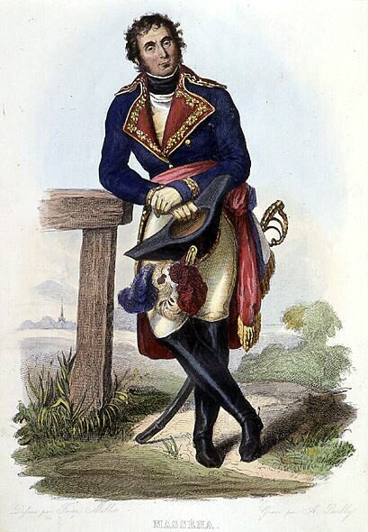 Andre Massena (1758-1817), francia Marechal, Rivoli hercege. Ed. Mennechet, "" Le Plutarque francais "" alkotó: French School