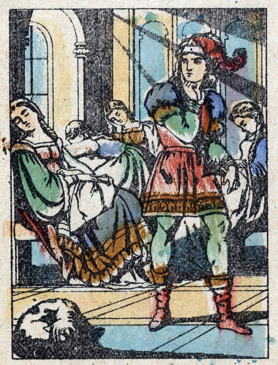 Névtelen illusztráció a „La belle au bois dormant”, Charles Perrault (1628-1703) francia író meséjéhez. Imaging Pellerin fametszete - Epinal, sd. 19. század vége. alkotó: French School