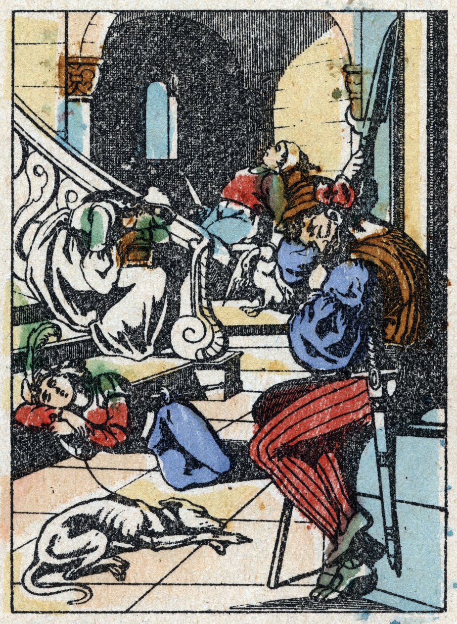 Névtelen illusztráció a „La belle au bois dormant”, Charles Perrault (1628-1703) francia író meséjéhez. Imaging Pellerin fametszete - Epinal, sd. 19. század vége. alkotó: French School