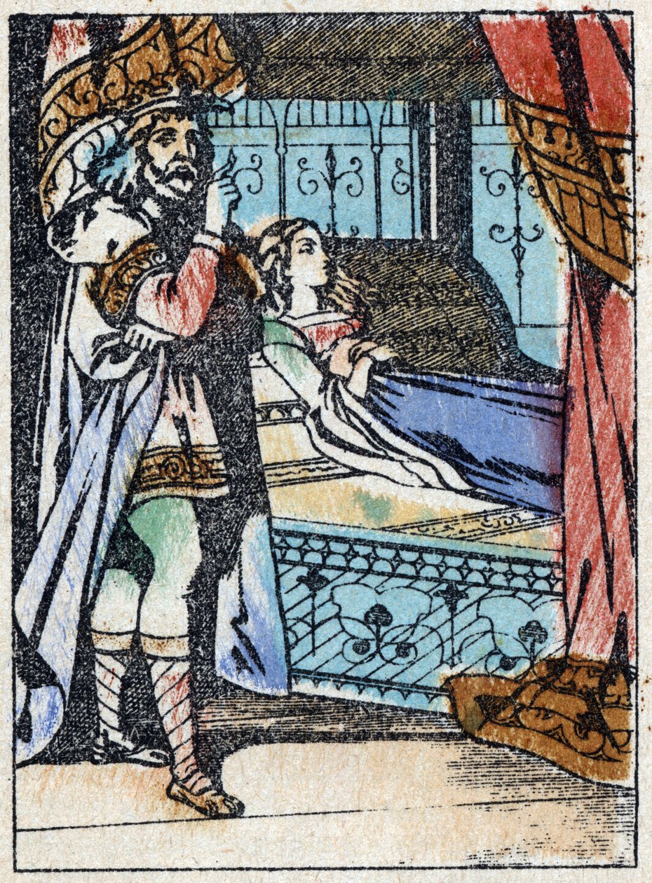 Névtelen illusztráció a „La belle au bois dormant”, Charles Perrault (1628-1703) francia író meséjéhez. Imaging Pellerin fametszete - Epinal, sd. 19. század vége. alkotó: French School