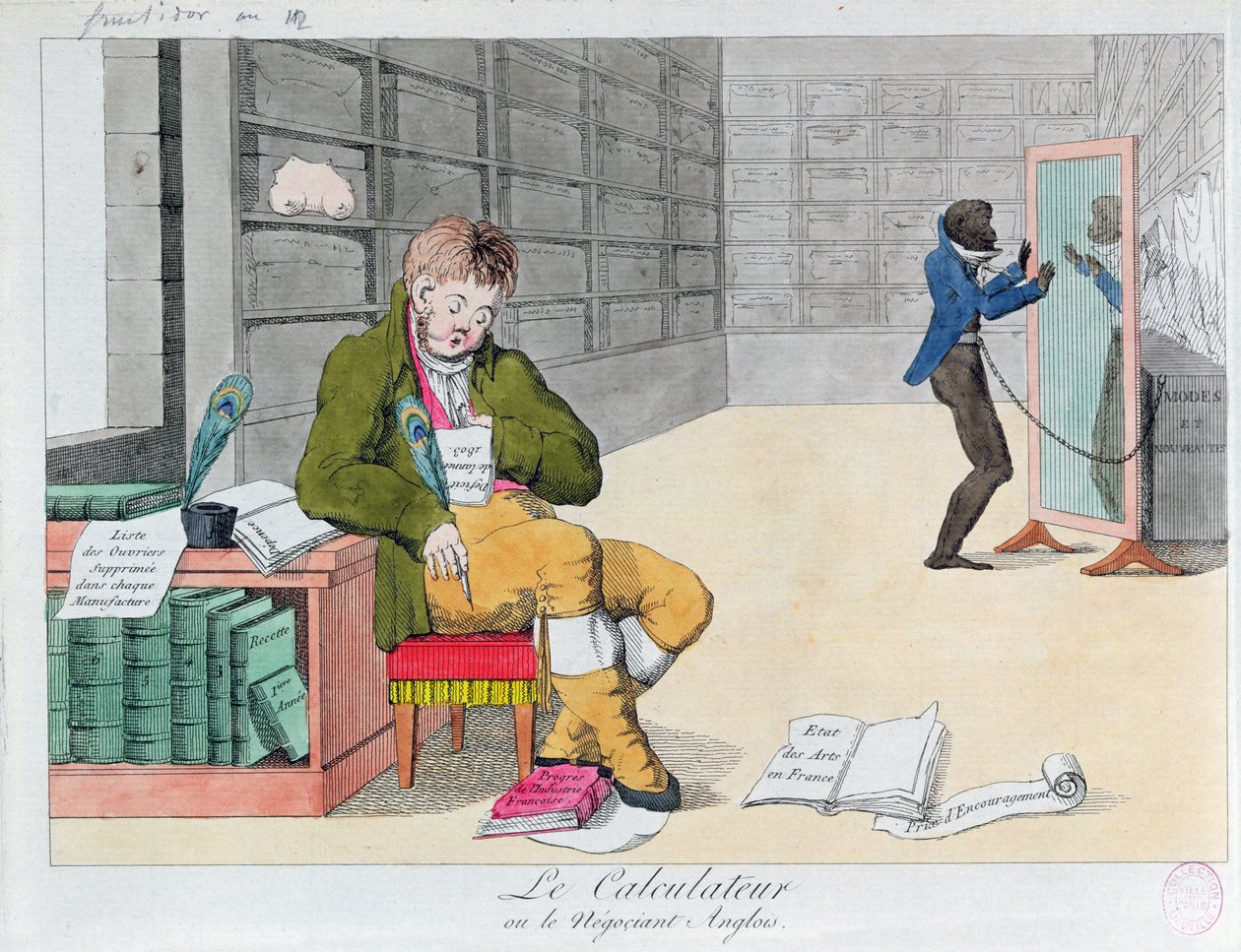 Angolellenes rajzfilm, 1803 körül alkotó: French School