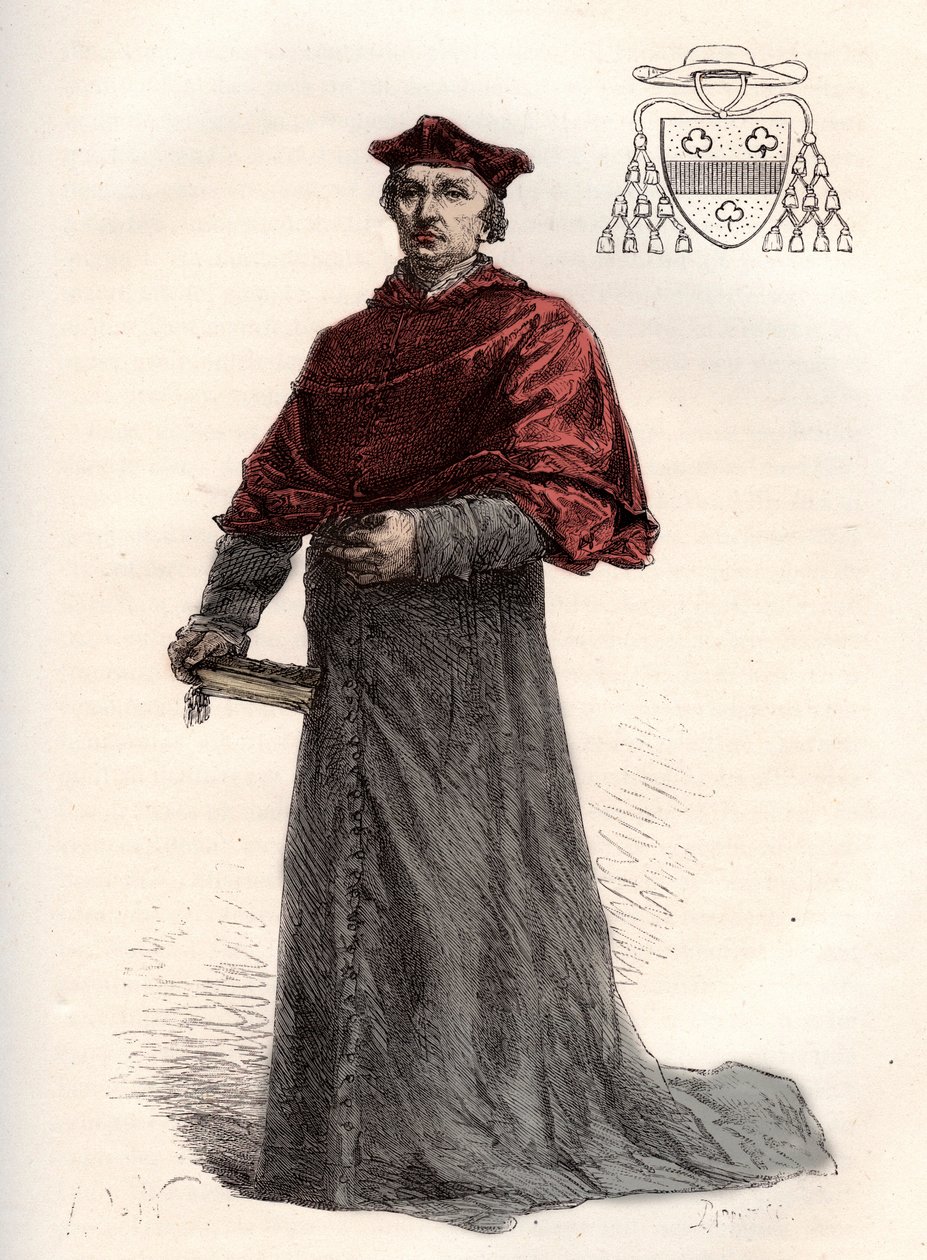 Antoine Duprat, bíboros legátus francais (1463-1535) - Antoine Duprat bíboros (1463-1535) - metszet a "" Franciaország története az unokáimnak mesélt" című könyvből" - Francois Guizot - 1872-1876 alkotó: French School