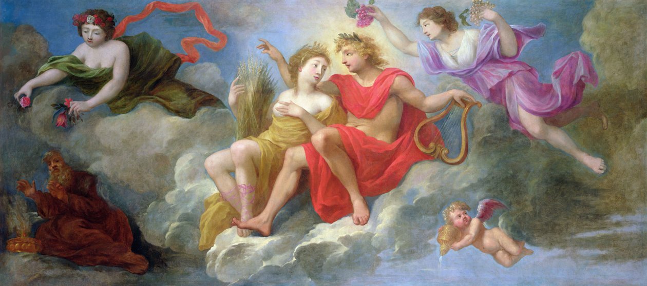 Apollo and the Seasons, a Hotel Colbert de Villacerf mennyezetéről, 1650 körül alkotó: French School